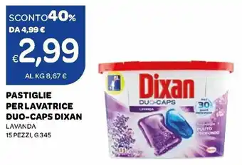 Ekom Dixan Pastiglie Per Lavatrice Duo-Caps Lavanda 15 Pezzi 345 g offerta