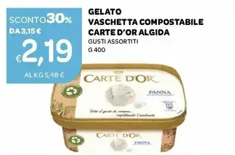 Ekom Carte D'Or Algida Gelato Vaschetta Compostabile 400 g offerta