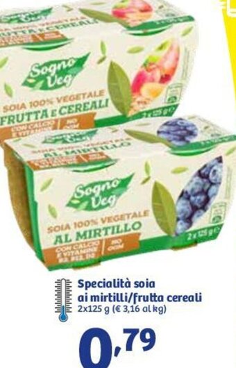 In'S Mercato Specialità Soia ai Mirtilli/Frutta Cereali 2x125 g offerta