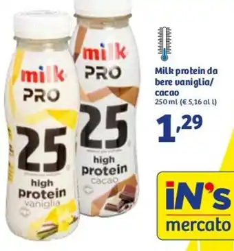 In'S Mercato Milk Protein da Bere Vaniglia/Cacao 250 ml offerta