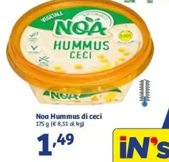 In'S Mercato Noa Hummus di Ceci 175 g offerta