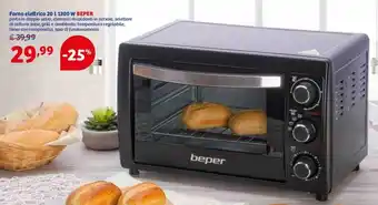 In'S Mercato Beper Forno Elettrico 20 L 1300 W offerta