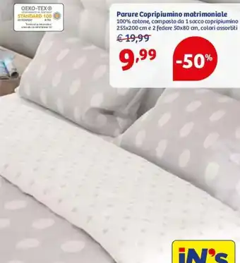 In'S Mercato Parure Copripiumino Matrimoniale offerta