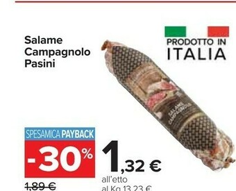Carrefour Market Pasini Salame Campagnolo offerta