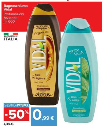 Carrefour Market Vidal Bagnoschiuma Argan Oil offerta
