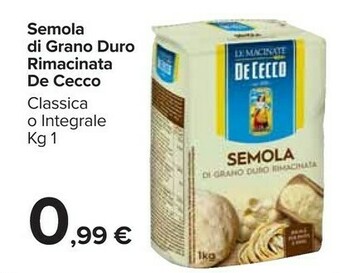 Carrefour Market De Cecco Semola Di Grano Duro Rimacinata offerta