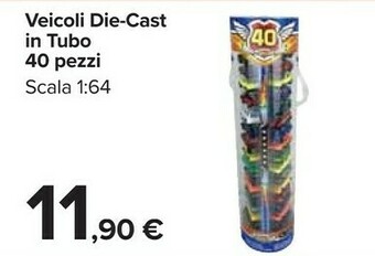 Carrefour Market Scala Veicoli Die-cast In Tubo 40 Pezzi offerta