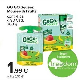 Carrefour Market Go Go Squeez Mousse Di Frutta offerta