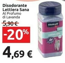 Carrefour Market Vitakraft Polvere Disodorante Lettiera Sana Lavanda 720 Gr offerta