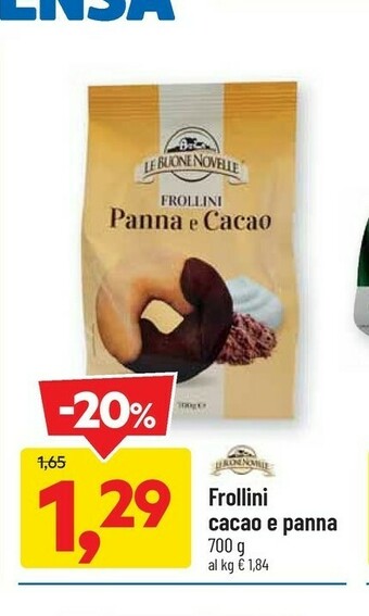 DPiù Le buone novelle Frollini Panna E Cacao offerta