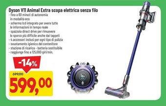 DPiù Dyson V11 Torque Drive Extra Senza Sacchetto Multicolore offerta