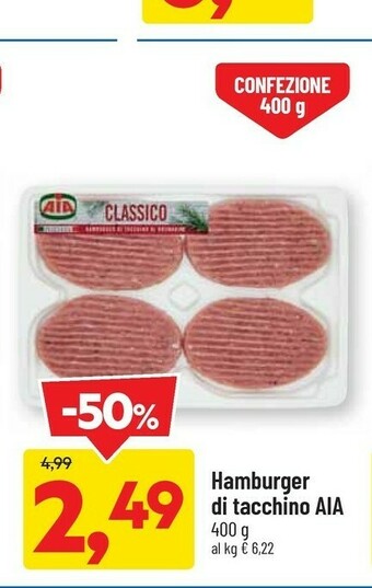 DPiù Aia Hamburger Di Tacchino offerta