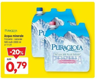 DPiù Puragioia Acqua Minerale Naturale Frizzante offerta
