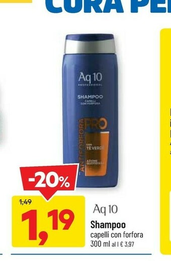 DPiù Aq 10 Shampoo Capelli Con Forfora 300 Ml offerta