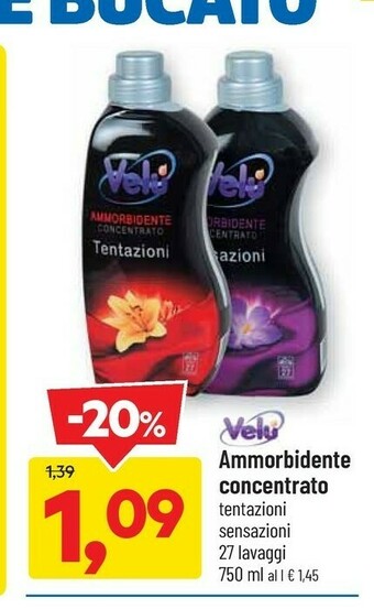 DPiù Velu Ammorbidente Concentrato offerta