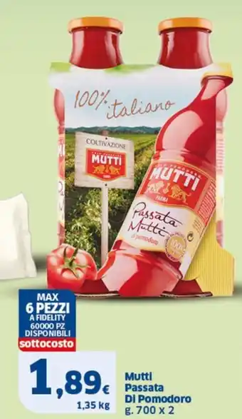 Sigma Mutti Passata Di Pomodoro g. 700 x 2 offerta