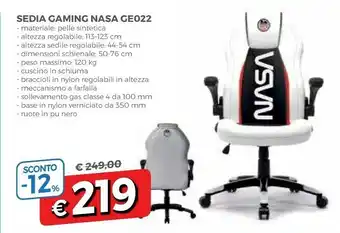 Famila Nasa GE022 Sedia Gaming offerta