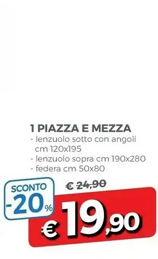 Famila Completo Letto 100% Cotone 1 Piazza E Mezza Lenzuolo Sotto Con Angoli offerta