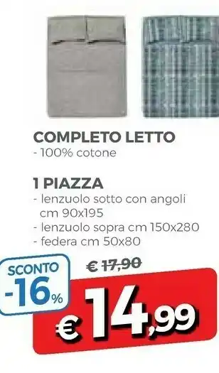 Famila Completo Letto 100% Cotone Lenzuolo Sotto Con Angoli offerta