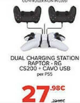 Dual Charging Station Raptor - Rg Cs200 + Cavo Usb