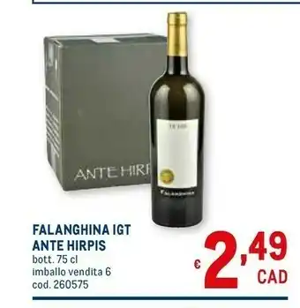 Metro Ante Hirpis Falanghina Igt offerta