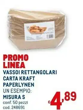Metro Vassoi Rettangolari Carta Kraft Paperlynen offerta