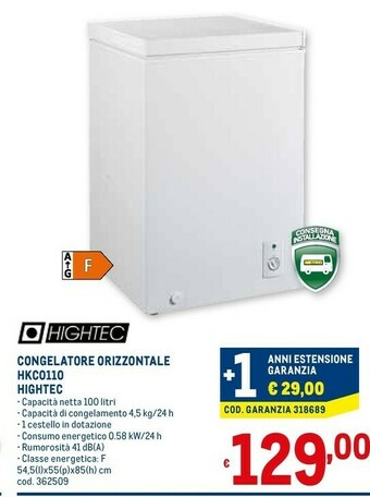 Metro Hightec Congelatore Orizzontale HKC0110 offerta
