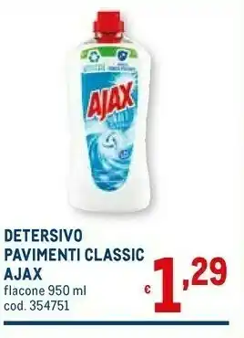 Metro Ajax Detersivo Pavimenti Classic 950 Ml offerta