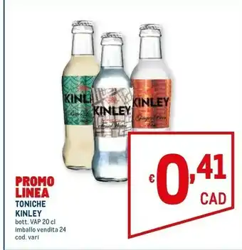 Metro Kinley Acqua Toniche 200ml offerta