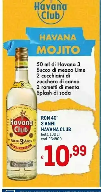 Metro Havana club Anejo 3 Anos Ron Puro Cubano 1000 G(ml) offerta