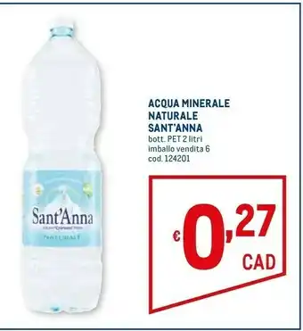 Metro Sant'anna Acqua Minerale Naturale 2000 G(ml) offerta