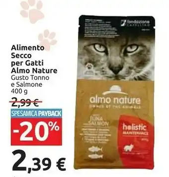 Carrefour Market Almo Nature Alimento Secco Per Gatti Gusto Tonno E Salmone offerta