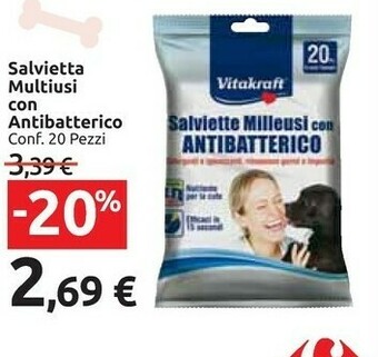 Carrefour Market Vitakraft Salviette Milleusi Con Antibatterico offerta