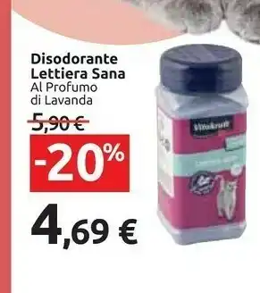 Carrefour Market Vitakraft Polvere disodorante lettiera sana lavanda 720 gr offerta
