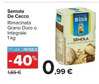 Carrefour De Cecco Farina offerta