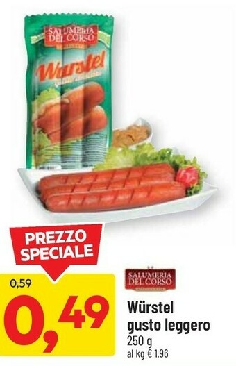 DPiù Salumeria del corso Wurstel Gusto Leggero offerta
