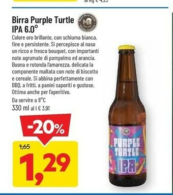 DPiù Ipa Birra Purple Turtle 330 Ml offerta