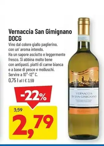 DPiù Vernaccia San Gimignano DOCG 750 Ml offerta