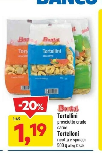 DPiù Bontal Tortellini Prosciutto Crudo offerta