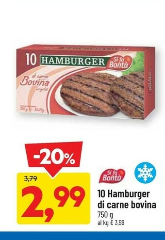 DPiù Hamburger offerta