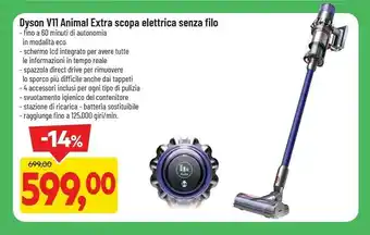 DPiù Dyson V11 Torque Drive Extra Senza Sacchetto Multicolore offerta