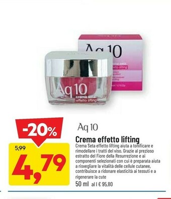 DPiù Aq 10 Crema Effetto Lifting offerta