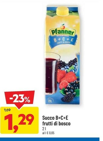 DPiù Pfanner - B+C+E Frutti di Bosco 2000 g(ml) offerta
