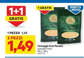 DPiù Gran moravia Formaggio Grattugiato Fresco offerta