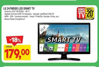 DPiù LG 24TN510S-PZ TV 59,9 Cm (23.6") Full HD Smart TV Wi-Fi Display Arrotolabile Nero offerta