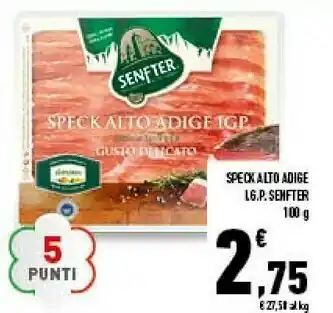 Conad Superstore Senfter Speck Alto Adige IGP 100 G(ml) offerta