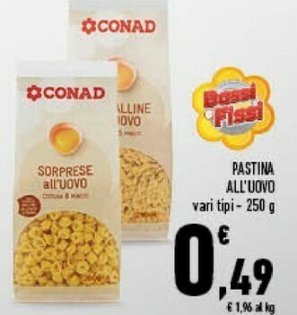 Conad Superstore Conad - Farfalline All'Uovo 250 G(ml) offerta