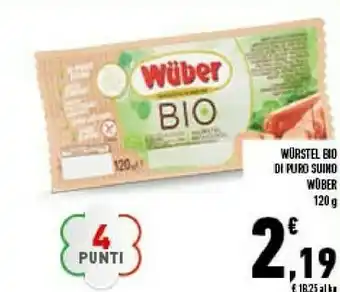 Conad Superstore Wuber Wurstel Bio Di Puro Suino 120 G offerta