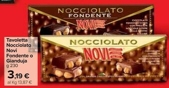 Carrefour Market Novi Tavoletta Nocciolato Fondente offerta