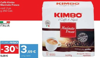 Carrefour Market Kimbo Caffè Macinato Fresco 250 G(ml) offerta